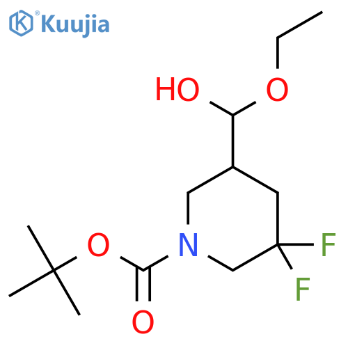 tert-Butyl 5-(ethoxy(hydroxy)methyl)-3,3-difluoropiperidine-1-carboxylate structure