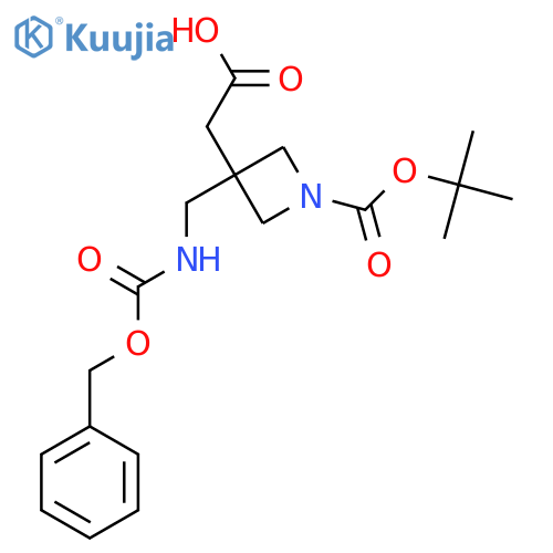 2-[3-({[(benzyloxy)carbonyl]amino}methyl)-1-[(tert-butoxy)carbonyl]azetidin-3-yl]acetic acid structure