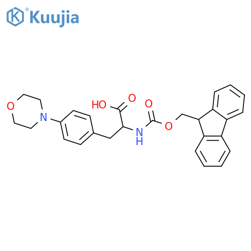 2-(9H-fluoren-9-ylmethoxycarbonylamino)-3-(4-morpholinophenyl)propanoic acid structure