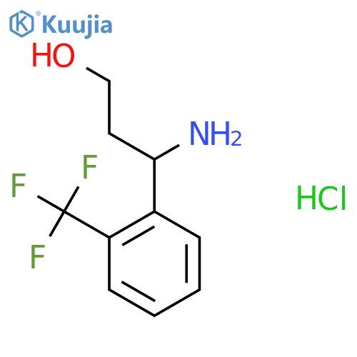 3-amino-3-2-(trifluoromethyl)phenylpropan-1-ol hydrochloride structure