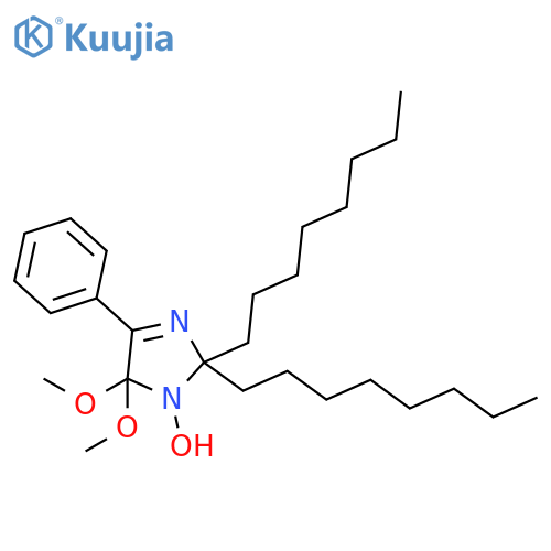 1H-Imidazol-1-yloxy, 2,5-dihydro-5,5-dimethoxy-2,2-dioctyl-4-phenyl- structure