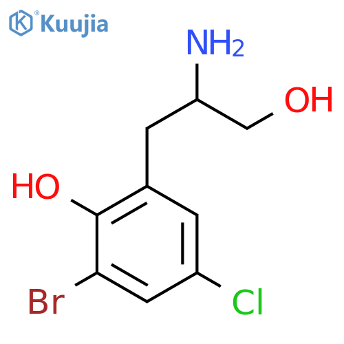 2-(2-amino-3-hydroxypropyl)-6-bromo-4-chlorophenol structure