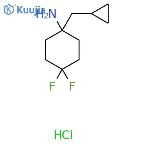 1-(Cyclopropylmethyl)-4,4-difluorocyclohexan-1-amine hydrochloride structure