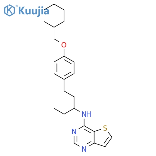 Thieno[3,2-d]pyrimidin-4-amine,N-[3-[4-(cyclohexylmethoxy)phenyl]-1-ethylpropyl]- structure