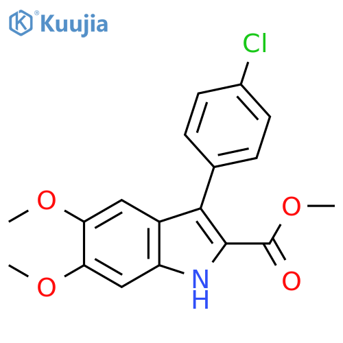 1H-Indole-2-carboxylic acid, 3-(4-chlorophenyl)-5,6-dimethoxy-, methylester structure