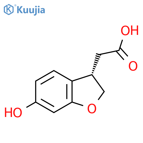 2-[(3S)-6-hydroxy-2,3-dihydro-1-benzofuran-3-yl]acetic acid structure