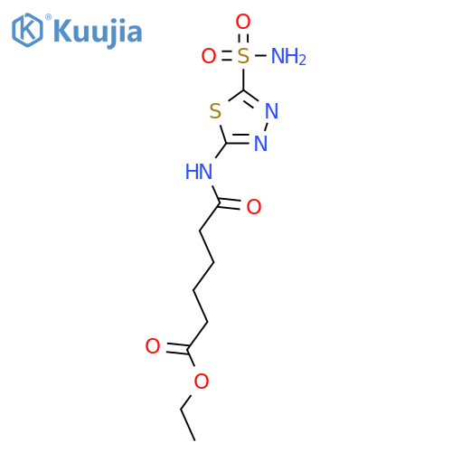 Hexanoic acid,6-[[5-(aminosulfonyl)-1,3,4-thiadiazol-2-yl]amino]-6-oxo-, ethyl ester structure