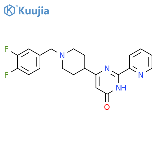 6-(1-(3,4-Difluorobenzyl)piperidin-4-yl)-2-(pyridin-2-yl)pyrimidin-4(1H)-one structure