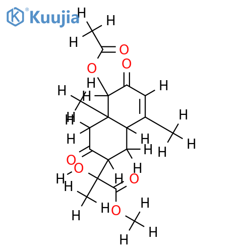 1alpha-acetoxy-11-hydroxy-2,8-dioxo-eudesman-3-en-12-oic acid methyl ester structure