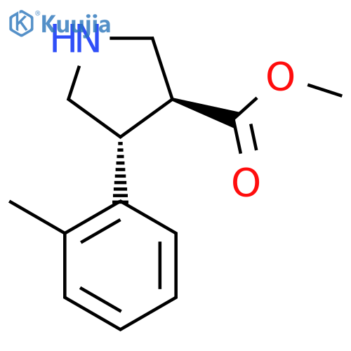 rac-methyl (3R,4S)-4-(2-methylphenyl)pyrrolidine-3-carboxylate structure