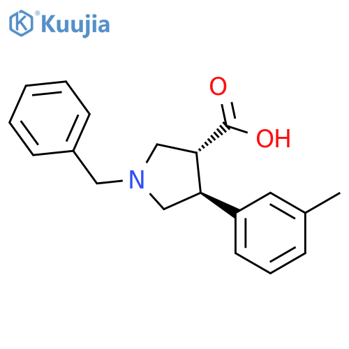 rac-(3R,4S)-1-benzyl-4-(3-methylphenyl)pyrrolidine-3-carboxylic acid, trans structure
