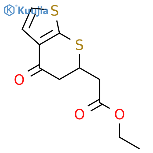 4H-Thieno[2,3-b]thiopyran-6-acetic acid, 5,6-dihydro-4-oxo-, ethyl ester structure