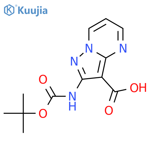 2-{[(tert-butoxy)carbonyl]amino}pyrazolo[1,5-a]pyrimidine-3-carboxylic acid structure