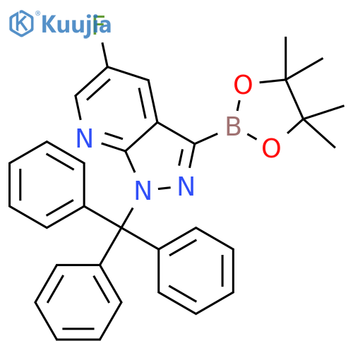 5-Fluoro-3-(4,4,5,5-tetramethyl-1,3,2-dioxaborolan-2-yl)-1-trityl-1H-pyrazolo[3,4-b]pyridine structure