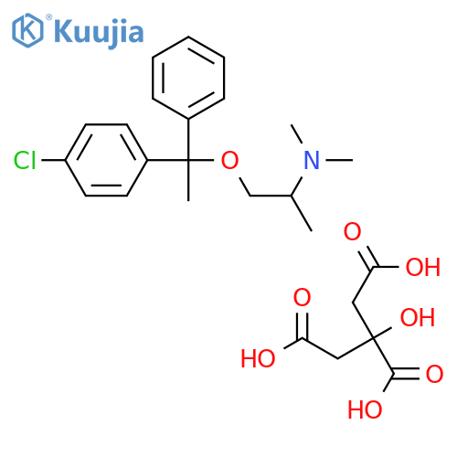 1-[1-(4-chlorophenyl)-1-phenyl-ethoxy]-N,N-dimethyl-propan-2-amine; citric acid structure