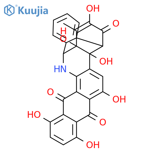 9,8,14-[2]Buten[1]yl[4]ylideneanthra[1,2-b]benz[f]azocine-5,6,20-trione,8,9,14,15-tetrahydro-1,4,6,8,17,19-hexahydroxy-18-methyl-, (8R,9S,14S,17S)-(9CI) structure