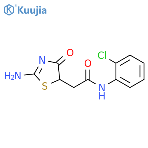 N-(2-chlorophenyl)-2-(2-imino-4-oxo-1,3-thiazolidin-5-yl)acetamide structure