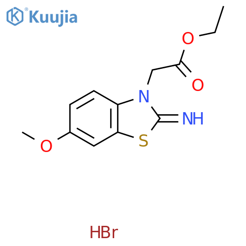 ethyl 2-(2-imino-6-methoxy-2,3-dihydro-1,3-benzothiazol-3-yl)acetate hydrobromide structure