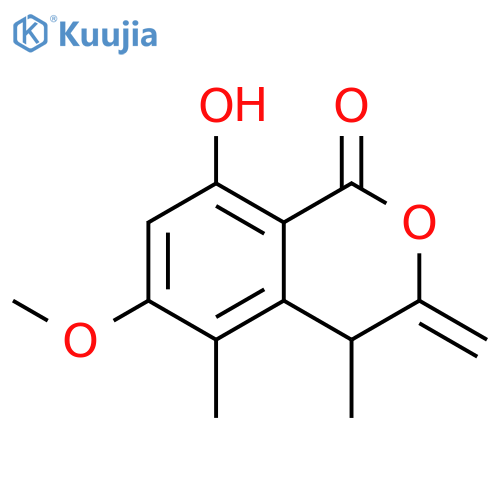 (S)-8-hydroxy-6-methoxy-4,5-dimethyl-3-methyleneisochroman-1-one structure