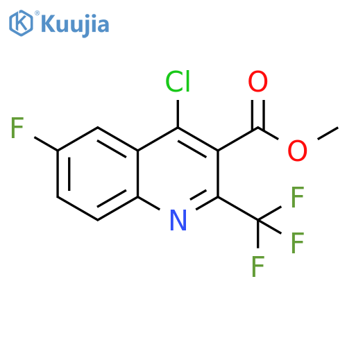 METHYL 4-CHLORO-6-FLUORO-2-(TRIFLUOROMETHYL)QUINOLINE-3-CARBOXYLATE structure