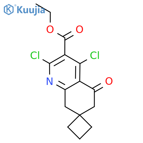 Ethyl 2',4'-dichloro-5'-oxo-6',8'-dihydro-5'H-spiro[cyclobutane-1,7'-quinoline]-3'-carboxylate structure