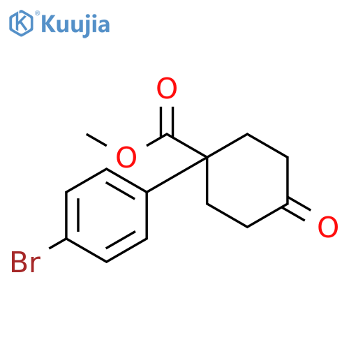 Methyl 1-(4-bromophenyl)-4-oxocyclohexanecarboxylate structure
