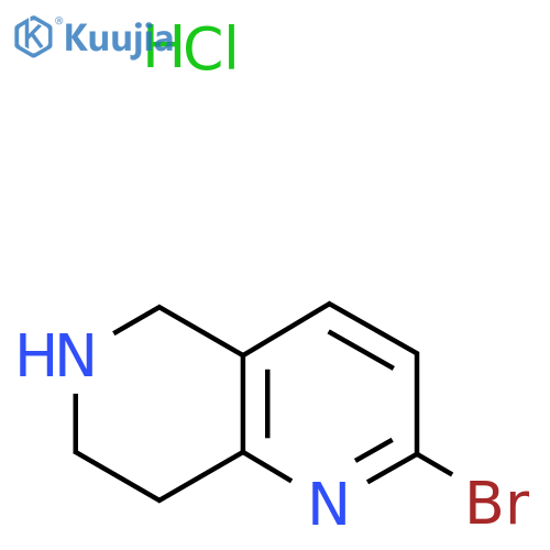 2-bromo-5,6,7,8-tetrahydro-1,6-naphthyridine;hydrochloride structure