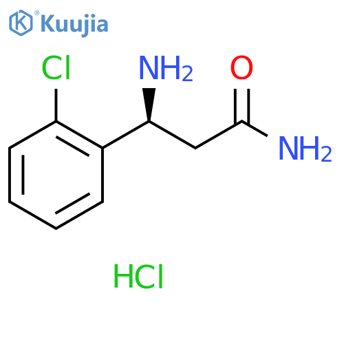 (3S)-3-amino-3-(2-chlorophenyl)propanamide hydrochloride structure