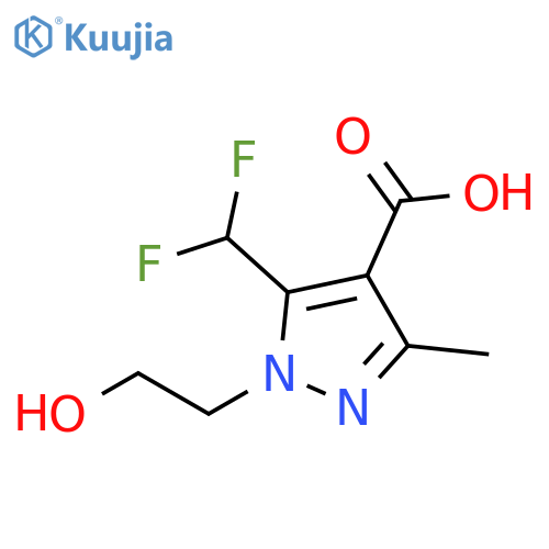 5-(difluoromethyl)-1-(2-hydroxyethyl)-3-methyl-1H-pyrazole-4-carboxylic acid structure
