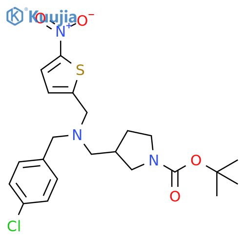 1,1-Dimethylethyl Ester 3-(4-Chlorophenyl)methyl(5-nitro-2-thienyl)methylaminomethyl-1-pyrrolidinecarboxylic Acid structure