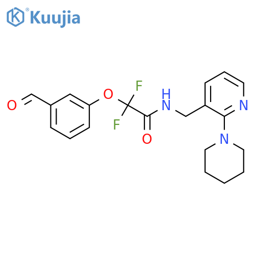 2,2-Difluoro-2-(3-formylphenoxy)-N-[(2-piperidin-1-ylpyridin-3-yl)methyl]acetamide structure