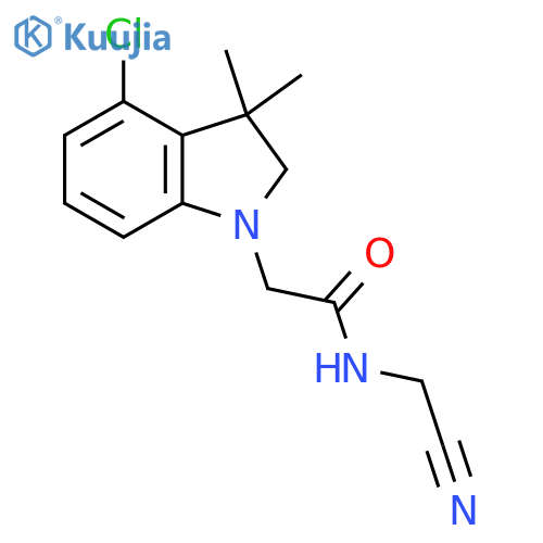 2-(4-chloro-3,3-dimethyl-2,3-dihydro-1H-indol-1-yl)-N-(cyanomethyl)acetamide structure