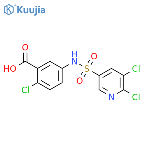 2-Chloro-5-[[(5,6-dichloro-3-pyridinyl)sulfonyl]amino]benzoic acid structure
