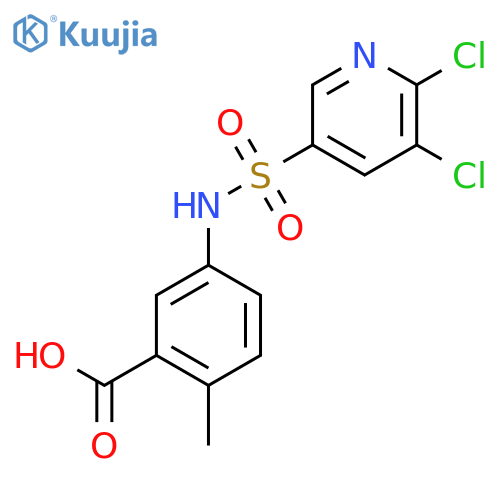 5-(5,6-Dichloropyridine-3-sulfonamido)-2-methylbenzoic acid structure
