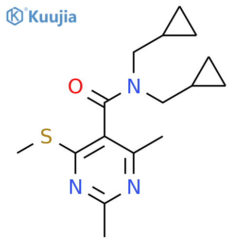 N,N-bis(cyclopropylmethyl)-2,4-dimethyl-6-(methylsulfanyl)pyrimidine-5-carboxamide structure