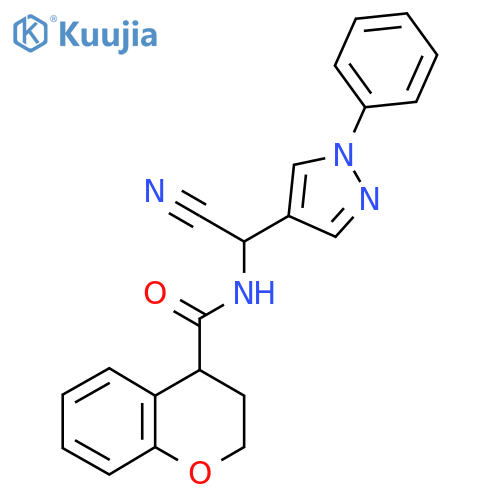 N-[cyano(1-phenyl-1H-pyrazol-4-yl)methyl]-3,4-dihydro-2H-1-benzopyran-4-carboxamide structure