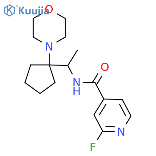 2-fluoro-N-{1-[1-(morpholin-4-yl)cyclopentyl]ethyl}pyridine-4-carboxamide structure