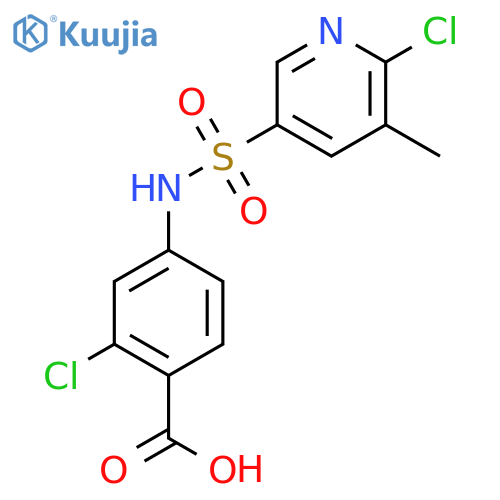 2-Chloro-4-(6-chloro-5-methylpyridine-3-sulfonamido)benzoic acid structure