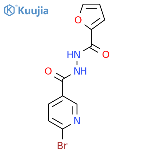 6-bromo-N'-(furan-2-carbonyl)pyridine-3-carbohydrazide structure