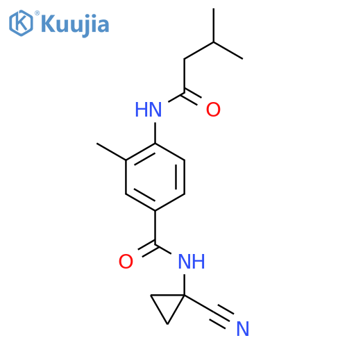 N-(1-cyanocyclopropyl)-3-methyl-4-(3-methylbutanamido)benzamide structure