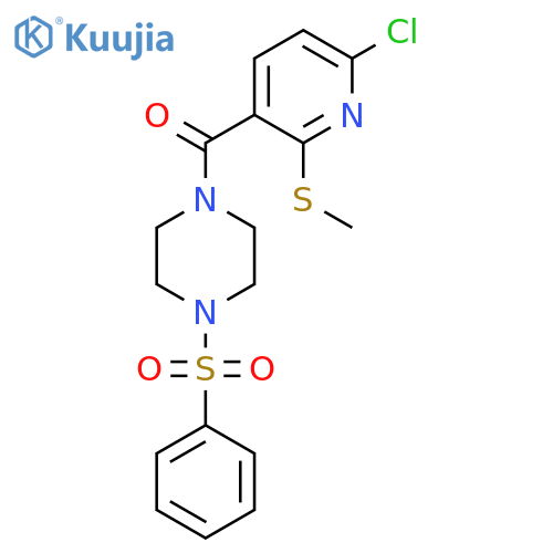 1-(Benzenesulfonyl)-4-[6-chloro-2-(methylsulfanyl)pyridine-3-carbonyl]piperazine structure