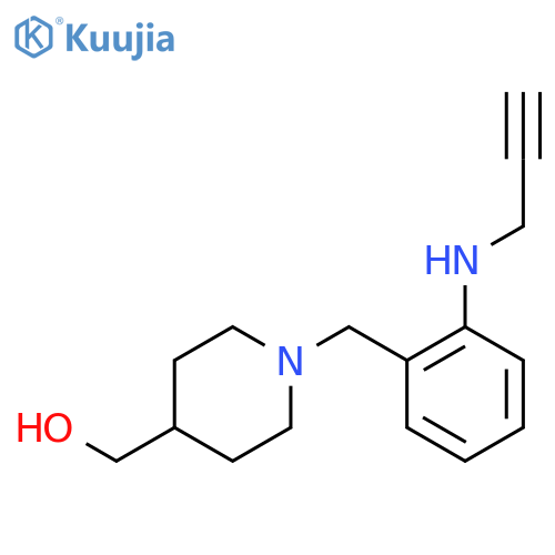 1-({2-(prop-2-yn-1-yl)aminophenyl}methyl)piperidin-4-ylmethanol structure