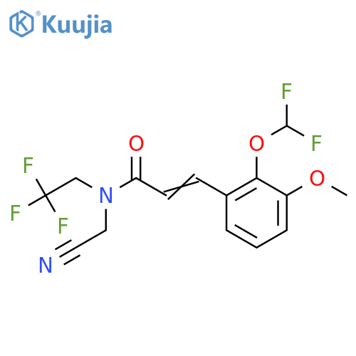 N-(cyanomethyl)-3-[2-(difluoromethoxy)-3-methoxyphenyl]-N-(2,2,2-trifluoroethyl)prop-2-enamide structure