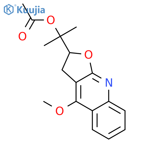 2-acetoxy-2-((R)-4-methoxy-2,3-dihydro-furo[2,3-b]quinolin-2-yl)-propane structure