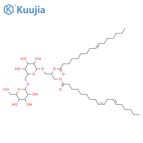 Glycerol 1,2-dialkanoates; Glycerol 1-(9Z,12Z-octadecadienoate) 2-(9E-hexadecenoate), 3-O-[α-D-Galactopyranosyl-(1→6)-β-D-galactopyranoside] structure