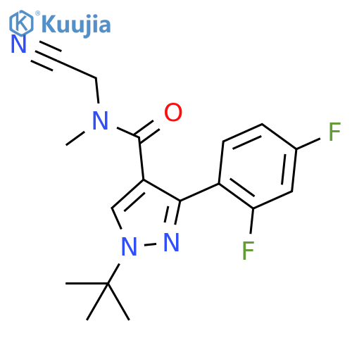 1-Tert-butyl-N-(cyanomethyl)-3-(2,4-difluorophenyl)-N-methylpyrazole-4-carboxamide structure