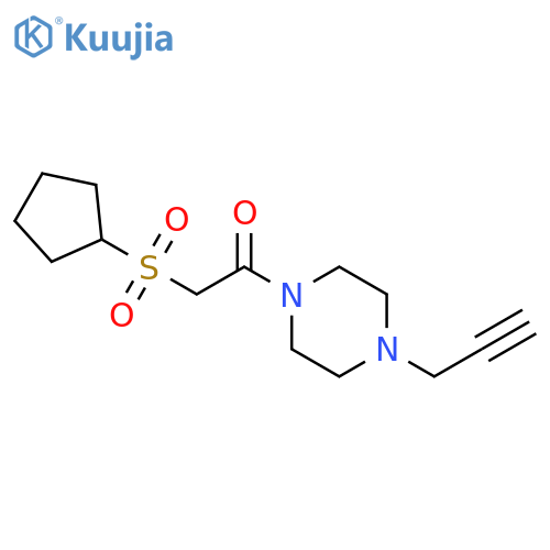 2-(cyclopentanesulfonyl)-1-4-(prop-2-yn-1-yl)piperazin-1-ylethan-1-one structure