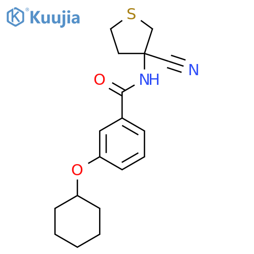 N-(3-Cyanothiolan-3-yl)-3-cyclohexyloxybenzamide structure