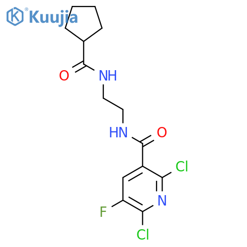 2,6-Dichloro-N-[2-(cyclopentanecarbonylamino)ethyl]-5-fluoropyridine-3-carboxamide structure
