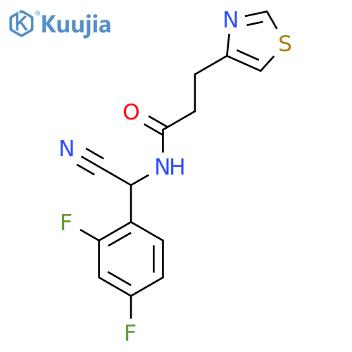 N-[Cyano(2,4-difluorophenyl)methyl]-3-(1,3-thiazol-4-YL)propanamide structure